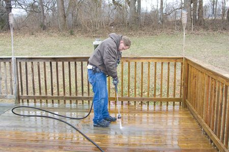 Deck fence cleaning